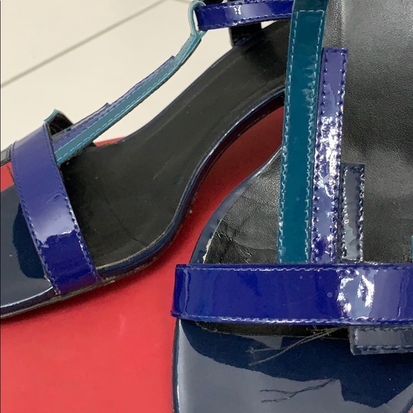 Vaneli patent leather sandals teal and blue - Picture 2 of 5